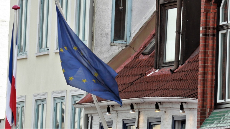 Europaflagge am Flensburger Hafen Europaflagge am Flensburger Hafen