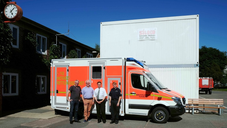 Hof der Berufsfeuerwehr Flensburg