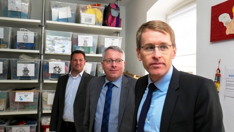 Besuch bei Schutzengel mit Daniel Günther, Arne Rüstemeier und Timo Schwendke Besuch bei Schutzengel mit Daniel Günther, Arne Rüstemeier und Timo Schwendke